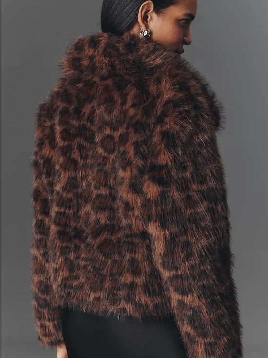 Anthropologie NVLT Faux Fur Crop Jacket - Picture 5 of 9